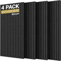 TONOR Dual-Layer Thickened Acoustic Wall Panels Self Adhesive, 4 Pack 47.2"x23.6"x0.72" High Density Large Sound Proof Panels for Walls, Peel and Stick Wall Panels for Interior Wall Décor, Black