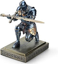 Medieval Armored Warrior Knight Pen Holder Desk Organizers and Accessories Resin Pencil Holder Paperweight as Gift with a Cool Letter Opener for Desk (Blue)