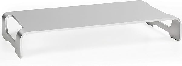 VIVO Silver Aluminum 16 inch Wide Monitor Riser, Ergonomic Desktop Stand, Modern Tabletop Organizer STAND-V000H