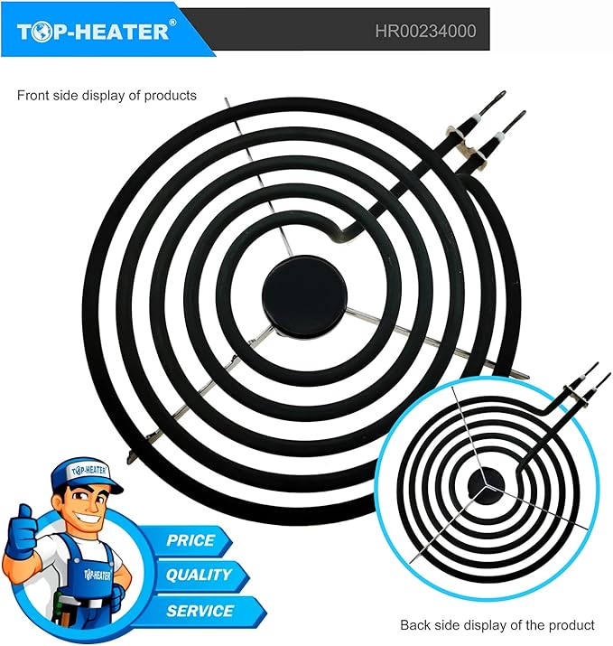 MP21YA Electric Stove Burner Replacement - 8 Inch 2100W Range Burner Element for Whirlpool, KitchenAid, Norge - Upgraded TOP-HEATER 234000 Surface Element Unit (1 Pack)