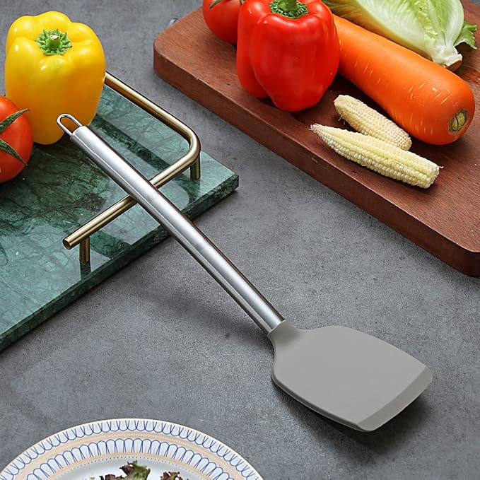 Berglander Spatulas, Non-stick Silicone Solid Turner,Barbecue Spatulas Turner For Cooking, Kitchen Dishwasher Safe, Easy to Clean