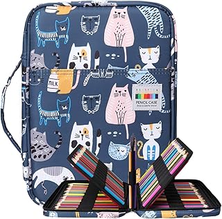 Coloring Pencil Case 220 Slots Pencils/Gel Pens Organizer Waterproof Travel Case Zipper Carrying Portable Pencil Markers Pen Holder Bag for Painter Writers