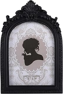 SIKOO Vintage Picture Frame 5x7 Black Gothic Picture Frame Tabletop and Wall Mount Vintage Gothic Decor Ornate Photo Gallery Art