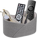 PU Leather Remote Control Holder with 3 Compartments, Modern Design Desk Accessories Workspace Organizer for Office/School/Home, Modern Nightstand Caddy Organizer for Makeup/Vanity/Stationery,Grey