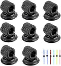 BTSKY 8 Pack Stainless Steel Pen Holder Clips - Magnetic Pen Clip Holder Fit Any Size Pens - Push pins for Refrigerator, Whiteboard, Erase Board, Bulletion Board, Map - Black