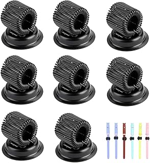 BTSKY 8 Pack Stainless Steel Pen Holder Clips - Magnetic Pen Clip Holder Fit Any Size Pens - Push pins for Refrigerator, Whiteboard, Erase Board, Bulletion Board, Map - Black