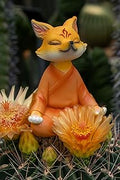 Zen Fox Figurine, Meditating Fox Buddha Statue for Home Decor, Living Room, Yoga & Meditation Accent, Shelf, Table, Desk Decor, Outdoor Garden Decor, Gifts for Women