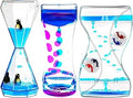 Sensory Liquid Motion Bubbler Timers Set for Kids and Adults, 3 Pack Hourglass Different Shapes for Desk Décor Office, Sensory Play Toy