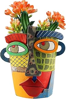 Midogaigai Abstract Face Planters Pots Head,Unique Head Planter for Indoor Plants,Funny Face Flower Pot,Colorful Plant Pots for Outdoor Garden Decor and Home Art Decoration(Modern)