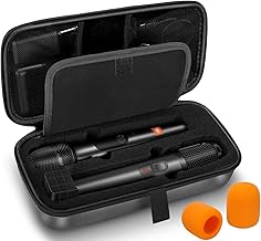 Wireless Microphone Case Compatible with JBL Wireless Two Microphone System & Partybox Mics, Handheld Dual Mic Travel Bag for Singing & Karaoke with Mic Covers | Waterproof & Dirt Resistant (BOX ONLY)