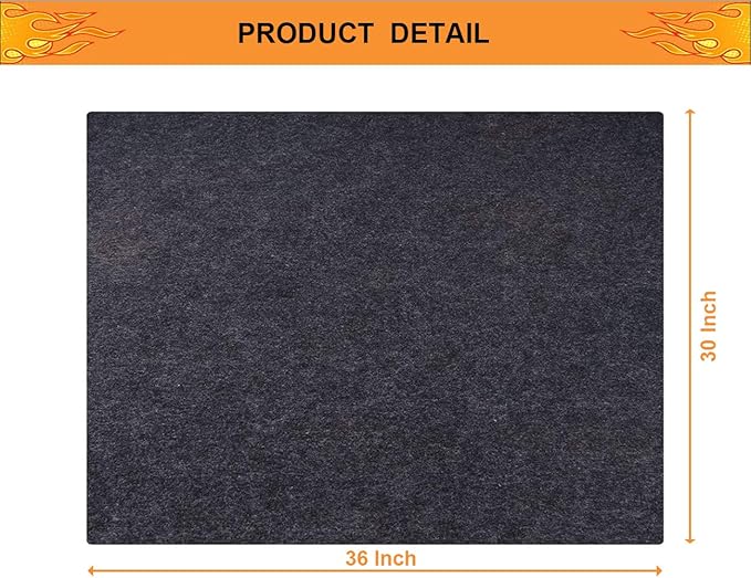 Brinman Under Grill Mat,Premium Grill Mat for Deck,Absorbent Oil Pad Protector for Decks and Patios,Waterproof,BBQ Mat for Under BBQ,36x60 Inch…