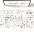 Colorful Star Large Mouse Pad, Floral Waterproof Office Desk Mat, Non-Slip Computer Gaming Mouse Pad, XXL PC Laptop Protector Pads, PU Leather Desk Writing Pads for Office Home, 31.5" x 15.7"