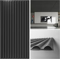 Art3d 2x4 ft Drop Ceiling Tiles in Black, 12-Sheet Semi-Cylinder Design 3D Wall Panels for Interior Wall Decor 24x48 inch