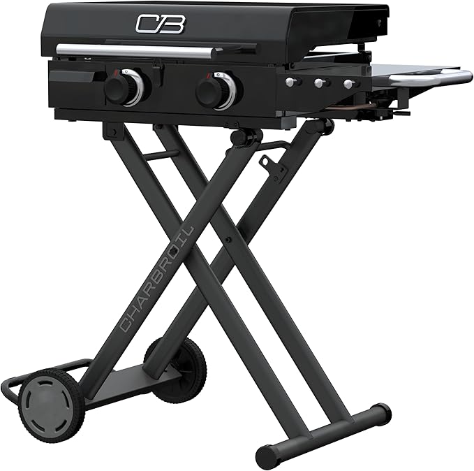 Charbroil® 22" Performance Series™ Folding Cart 2-Burner Portable Propane Gas Griddle, Black - 463711223