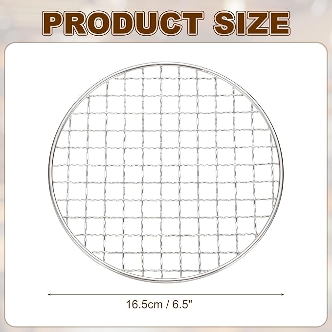 uxcell Stainless Steel Cooling Racks,6.5 Inch Round BBQ Grill Net Steaming Rack, Oven & Dishwasher Safe, for Baking Grilling Roasting Silver