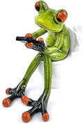 VVGIFTS Frog Figurines Decor Funny Cute Craft Resin Frog Sculpture Statue for Home Office Desk Tabletop Bathroom Decoration, Ornament Gift (Frog Sitting on Toilet)