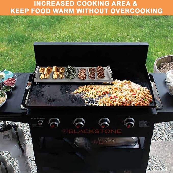 Adjustable Griddle Warming/Cooling Rack for Blackstone Griddle Accessories 17 22 28 36", Universal Stainless Steel Warming Tray/Grill Shelf/Warmer for Weber Charbroil Nexgrill & Most Tabletop Griddle