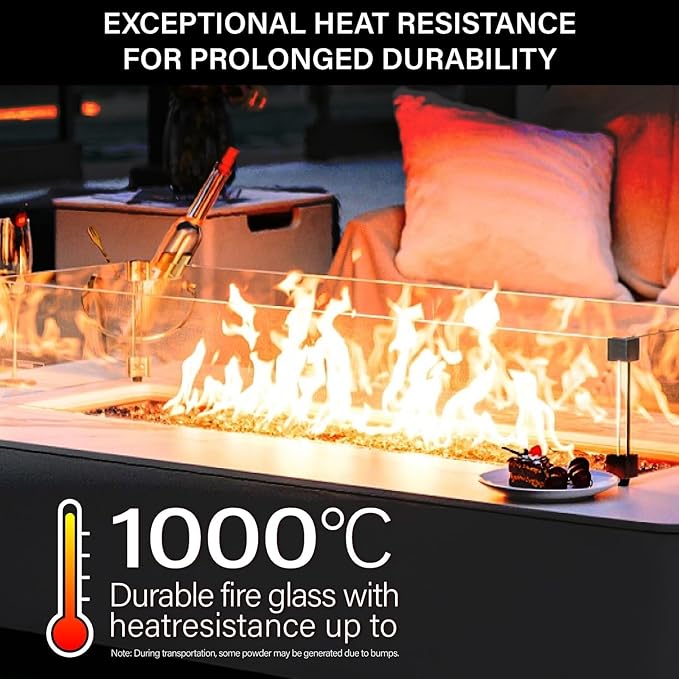 NUPICK 10 Pound Fire Glass, 1/2 Inch Reflective Fire Glass, Fit with Fire Pit Glass and Fireplace Glass, Black