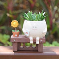 Smiley Face Planter Pots Cute Plant Pot for Plants, Funny Swing Sunflower Pots Succulents Live Planters Gift Idea for Mother Lover Christmas