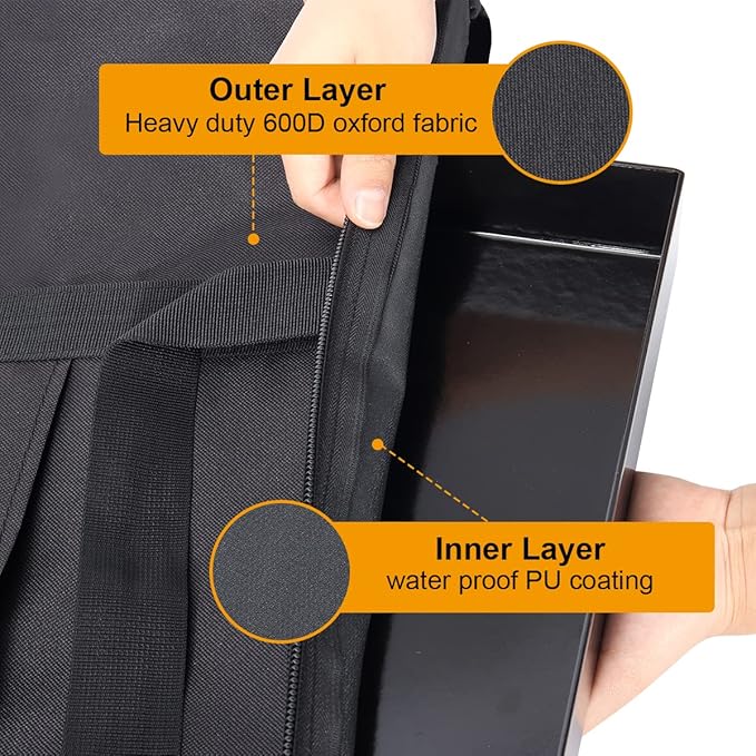 AJinTeby Griddle Bag for Camp Chef Flat Top Griddle SG100, SG60, FG32, Camping Accessories for Camp Chef Griddle 3 Burner Cookers, Heavy Duty 600D Waterproof Dustproof Carry Bag