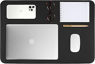 Desk Pad, Waterproof Desk Mat for Desktop, Non-Slipped Leather Desk Pad Protector for Keyboard and Mouse, Desk Blotter Pad for Writing in Office/Home （Black,31.4" x 15.7"）