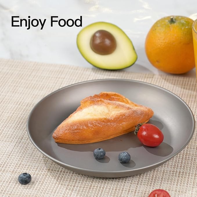 Pure Titanium Camping Plate, 5.98 Inch Ultralight Durable Titanium Dish Plate Cookware, Outdoor Backpacking plate for Hiking Kitchen (15.2 cm)