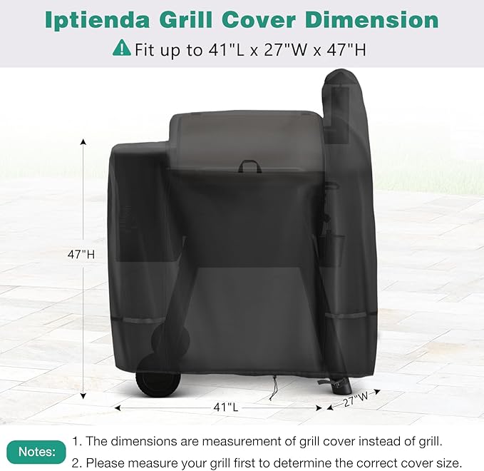 Grill Cover for Traeger Pro 22 Smoker Grill, 41inch Outdoor Grill Cover Waterproof Heavy Duty for Traeger Pro 575 Pellet Smoker Grill-41 L x 27" W x 47" H