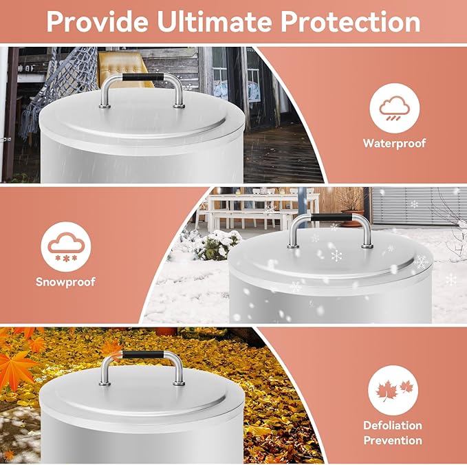 Fire Pit Lid for Solo Stove Bonfire 2.0, 304 Stainless Steel Firepit Round Cover with Heat Resistant Handle for Other Outdoor 19.5 inch Bonfire Lid