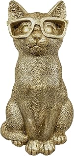 GUSFREUD Gold Animal Heads Sculptures Wall Art - Resin Faux Cat for Home Wall Decor, Cat Wall Hanging Decoration for Living Room, Bedroom & Kitchen, Unique Gift Idea
