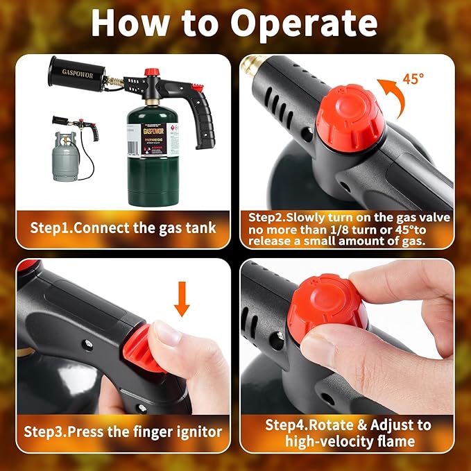 Grill Torch, Charcoal Torch Lighter, Propane Torch Campfire Starter,Sous Vide, Kitchen Torch, Propane Torch Gun, Charcoal Starter(Fuel Not Included)