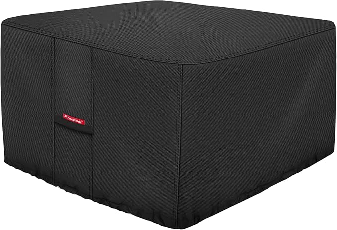 Porch Shield Fire Pit Cover - Waterproof 600D Heavy Duty Fade Resistant Square Patio Fire Pit Table Cover Black - 28 x 28 inch