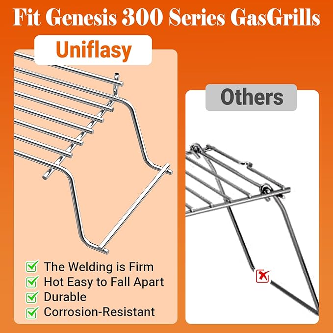 Uniflasy Stainless Steel Warming Rack for Weber Genesis 300 Series Gas Grill(2007-2016), for Genesis E310, E320, E330, S310, S320, S330, Replaces for Weber 65054, 81323, 62749