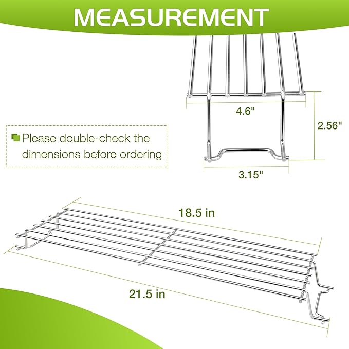 69866 Warming Rack for Weber Spirit I II 200 Series Replacement Part GS4 E210 S210 E220 S220 Gas Grills with Front-mounted Control Panels (2013+) 67026 Stainless Steel Grill Upper Rack BBQ Accessory