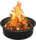 OUSHENG Smokeless Fire Pit Ring Outdoor, 33 Inch Outer 30 Inch Inner Round Wood Burning Firepit Accessories, DIY Metal Steel Liner Insert for Bonfire Outside Camping Above or In Ground