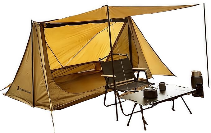 Hot Tent with Stove Jack – 4 Season Waterproof & Windproof Shelter for 1–4 People, Lightweight for Camping, Hiking, Hunting & Fishing