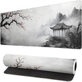 Watercolor Cherry Blossom Mouse Pad 31.5x11.8 Inch Full Desk Japanese Mousepad Large Non-Slip Rubber Base Waterproof Keyboard Mat with Stitched Edges for Gaming （Cherry Blossom Watercolor 1）
