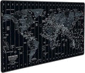 JIALONG Large Gaming Mouse Pad Extended Desk Mat XXL Mousepad with Non-Slip Keyboard Pad for Office Laptop, Computer and PC - 35.4 x 15.7 inches World Map