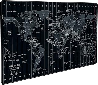 JIALONG Large Gaming Mouse Pad Extended Desk Mat XXL Mousepad with Non-Slip Keyboard Pad for Office Laptop, Computer and PC - 35.4 x 15.7 inches World Map
