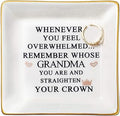 JoycuFF Grandma Birthday Gifts from Granddaughter Jewelry Trinket Dish Tray Unique Gifts for Grandmother Mother's Day Thanksgiving Day Christmas