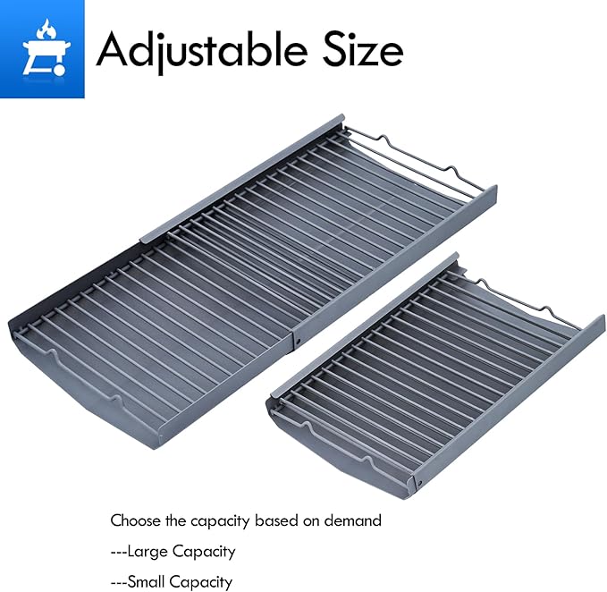 810-0029 Charcoal Ash Pan Replacement Parts for Nexgrill Charcoal Tray Adjustable Ash Catcher 810-0029 29in Barrel Grill Smoker Parts with Fire Grate Hangers Grill Accessories