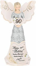 Pavilion Gift Company - Happy 90th Birthday - 6" Angel Figurine Religious Best Friend Bestie BFF God Jesus Lover Christian Christ Gift Present