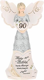 Pavilion Gift Company - Happy 90th Birthday - 6" Angel Figurine Religious Best Friend Bestie BFF God Jesus Lover Christian Christ Gift Present