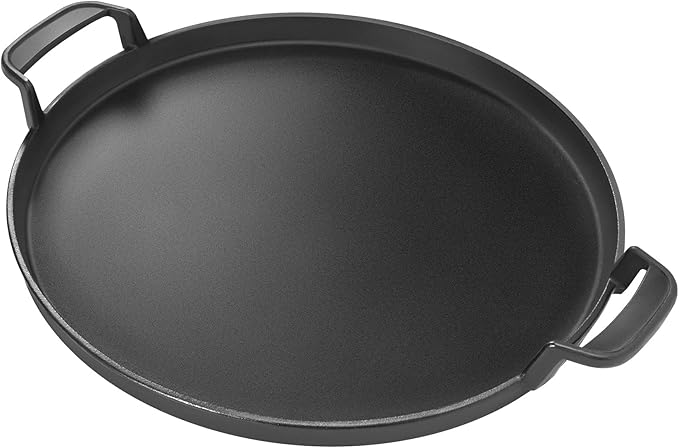 GasSaf 7421 Gourmet BBQ System Griddle for Weber 22 1/2 Inch Original Kettle Premium Charcoal Grills, 22.5'' Smokers, Performer Premium Grills Insert, 12" Round Cast Iron Griddle for 8835 64812 64815