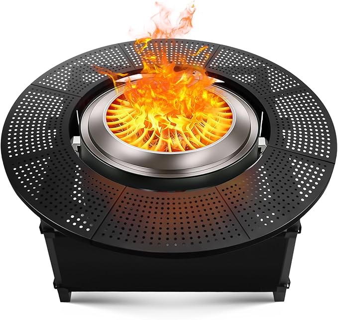 47.8 Inch Fire Pit Surround Tabletop for Solo Stove Bonfire Ranger Yukon 2.0, Powder-Coated Steel Table Top with 30.2 Inch Inner Diameter,Outdoor Fire Pit Accessory for Wood Burning