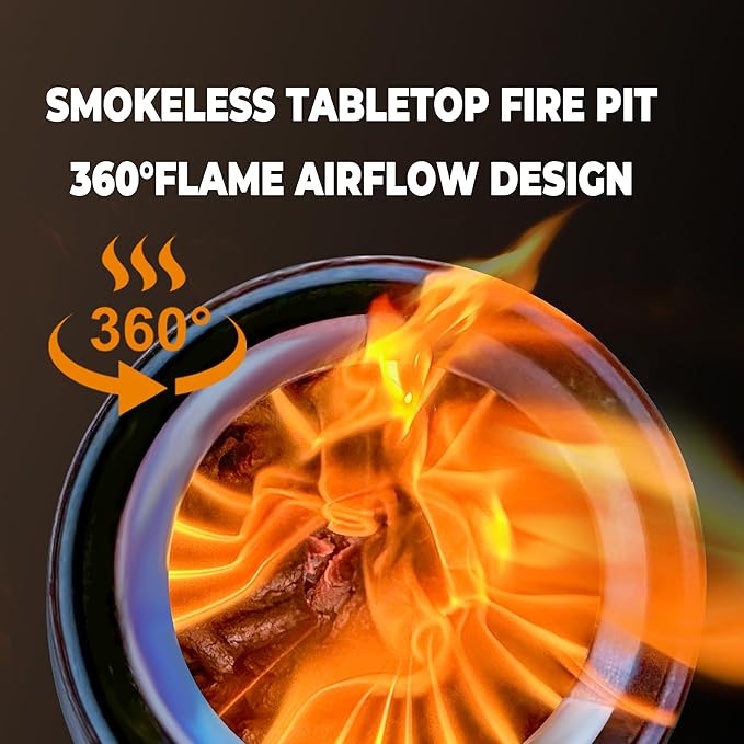 Tabletop Fire Pit - Smokeless Firepit Mini Fire Pit Stove Bonfire Table Top Firepit Outdoor Solo Portable FirePit with Carry Bag Pellet Stove