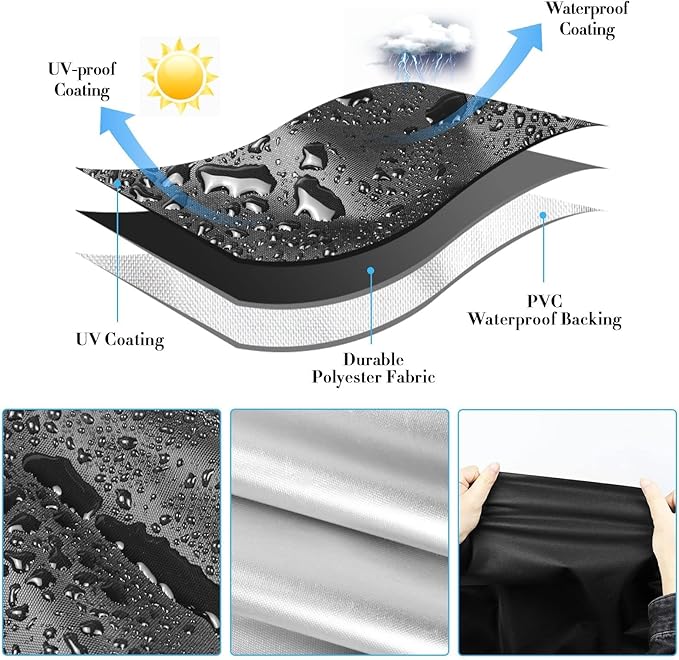 Charcoal Grills Cover for Z Grills 7002C2E Pellet Grill, Waterproof Outdoor Grill Cover BBQ Grill Cover Barbeque Grill Cover (Cover Only) - 48" L×26" W×48" H, Black