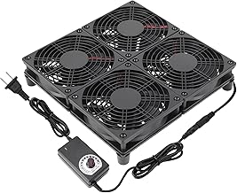 Router Laptop Cooling pad 4X 120mm Computer Fan with AC Plug Variable Speed Fan for DIY Electronics TV Box Cabinet Computer Game Equipment Cooing