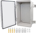 Electrical Box, Outdoor Waterproof Box IP67 Junction Box with Mounting Plate,ABS Plastic Project Box Power Cord Enclosure Clear 11" Dx7.5 Wx5.1 H
