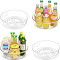 GUZON 4 Pack Lazy Susan Turntable for Cabinet, 10 Inch Lazy Susan Organizer with Handles and High Sides, Clear Rotating Organizer for Kitchen, Pantry, Dresser, Refrigerator, Bathroom, Table, Fridge