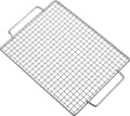 CAMPINGMOON Cooking Grid Campfire Grill Grid BBQ Replacement Grate 304 Stainless Steel Portable Handle (Silver 11.8 x 9.5)